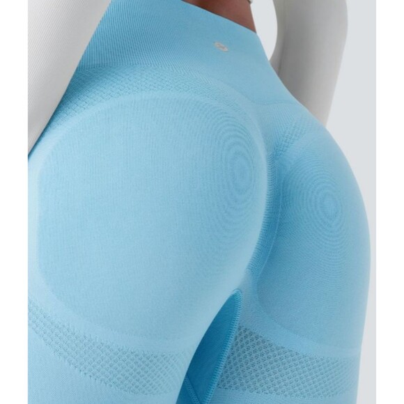 Halara Seamless Flow Light Blue Scrunch Butt Lifting Active Yoga Leggings Sz S - Picture 1 of 7